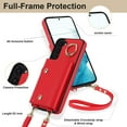 thumbnail image 5 of Phone Case for Samsung Galaxy S22 Plus S22+ 5G Wallet Cover with Screen Protector and Ring Stand Credit Card Holder Slot Crossbody Strap Cell S22+5G S22plus 22S + S 22 22+ Women Girls Men Red, 5 of 13