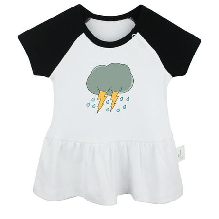 

Nature Thunder Pattern Dresses For Baby Newborn Babies Skirts Infant Princess Dress 0-24M Kids Graphic Clothes (Black Raglan Dresses 18-24 Months)