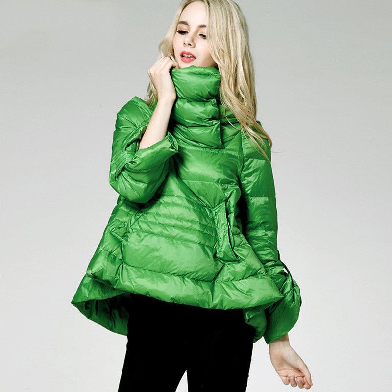 Toyella Down Jacket Women's Winter Fashion White Duck Down A- Line Plus Size Lightweight Thermal Turtleneck Down Jacket One Piece Dropshipping Grass Green XXL - image 1 of 5