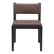 Roxas Dining Chair Brown Dining Chair, Modern Style, Plush and durable faux leather fabric, Poplar Wood, Indoor Dining