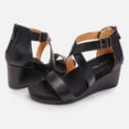 thumbnail image 4 of Sandalia DREAM PAIRS Nini-2 Negra con Punta Abierta y Cuña Talla 8.5 US, 4 of 6