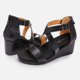 thumbnail image 4 of Sandalia DREAM PAIRS Nini-2 Negra con Punta Abierta y Cuña Talla 8.5 US, 4 of 6