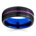 thumbnail image 2 of Purple Tungsten Ring Men & Women Black Tungsten Ring Anniversary Ring 8mm Tungsten Wedding Band Comfort Fit, 2 of 2