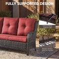 thumbnail image 3 of Giantfurnni Outdoor Wicker 3-Seater Deep Seat Rattan Sofa with Removable Cushion, Patio, Balcony, Deck Furniture, 3 of 9