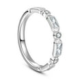 thumbnail image 5 of Vakki Baguette Round Half Eternity Ring for Women Cubic Zirconia Baguette Eternity Wedding Band Size 5-9, 5 of 5