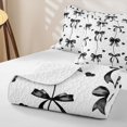 thumbnail image 4 of Erosebridal Teens Cute Love Heart Bowtie Bed Spread Queen,Girls Black Spiral Stripes Queen Coverlet Set, 4 of 7