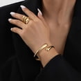 thumbnail image 7 of FENGGHAO Trendy Chunky Bangle Bracelet for Women Teens Adjustable Cuff Real Gold Plated Comfort Fit Jewelry Gift for Birthdays and Christmas, 7 of 7