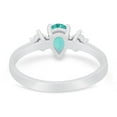 thumbnail image 4 of Teardrop Wedding Ring Simulated Paraiba Tourmaline CZ 925 Sterling Silver size 7, 4 of 6