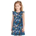 thumbnail image 1 of Vsdgher Style Hawaïen pour Filles Chemises de Nuit Manches Courtes à Volants Robe de Nuit Pyjama pour Fête Pyjama-TG, 1 of 6