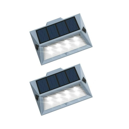 

Solar Deck Step Lights Outdoor Decorative Solar Stair Lights Wireless Waterproof Lighting for Garden Wall Paths Patio Decks Auto On/Off 2 Pack