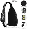 thumbnail image 3 of Sling Backpack,Black Halloween Ghost Pumpkin Pattern Crossbody Bag with Water Bottle Holder,Waterproof Sling Bag for Men/Women with Chest Phone Holder for Hiking,Travel, 3 of 6