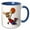 Blue/White, variant on 3drose, Funny Cute Moose Playing Basketball Slam Dunk Sports Cartoon, 15oz Mug