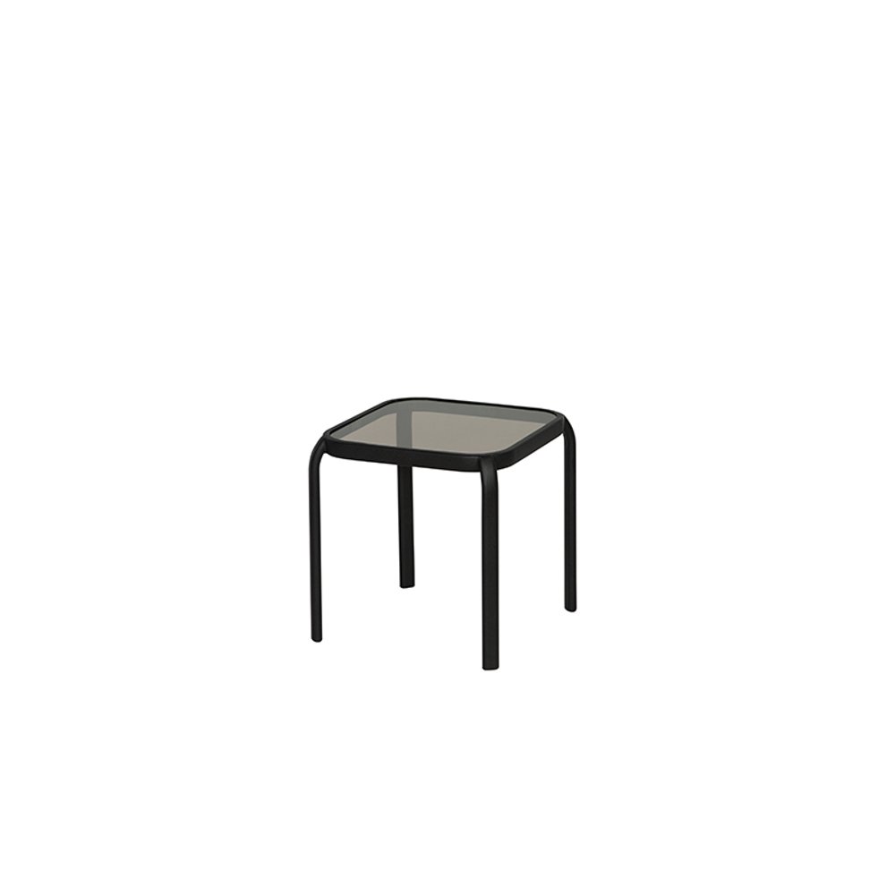 Living Accents Roscoe Square Black Glass Side Side Table