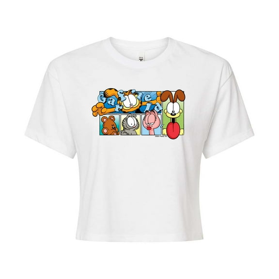 Garfield - Characters - Juniors Cropped Cotton Blend T-Shirt