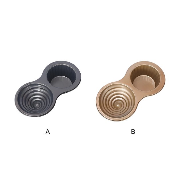 Cupcake Pan Mold Mousse Large Cake Cup Multi-purpose Convenient Baking Tool Muffin Cup Carbon Steel Reusable Easy Release Bakeware Household Gray