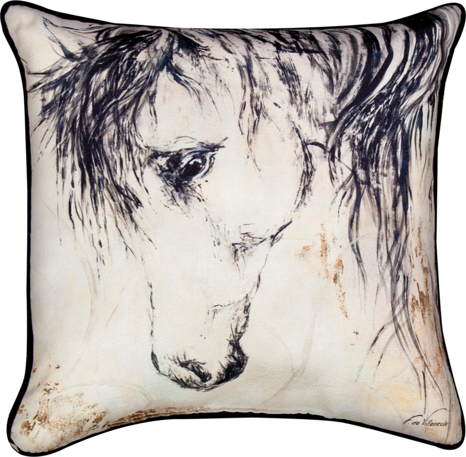 18" Wild Mane II Decorative Horse Themed Throw Pillow