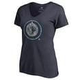thumbnail image 2 of Women's Navy Winnipeg Jets Static Logo V-Neck T-Shirt, 2 of 3