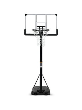 Portable Basketball Hoop Goal Basketball Hoop System Height Adjustable 7 ft. 6 in. - 10 ft. with 44 inch Indoor Outdoor PVC Backboard Material