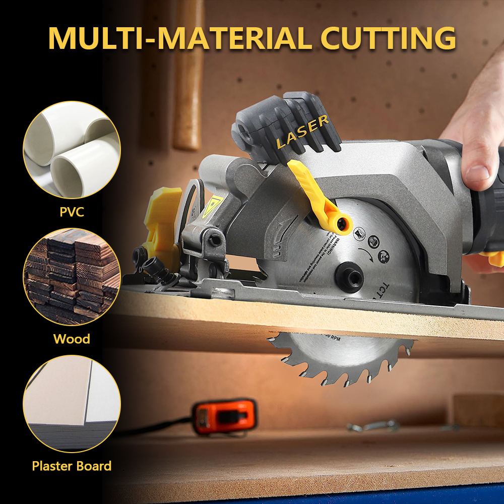 NEWONE Mini Circular Saw with Laser Guide and 6 Blades photo 2