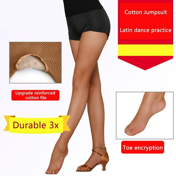 Medias de red sexy Mujeres Malla Salón de baile Medias latinas Pantimedias (Caramelo)