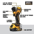 thumbnail image 2 of Destornillador de impacto DEWALT Atomic 20V MAX* 1/4 pulgadas y 3 velocidades DCF850P2, 2 of 8