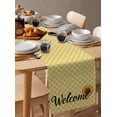 thumbnail image 6 of Yellow Sunflowers Table Runner Cotton Linen 72 Inch Holiday Dresser Scarves, Spring Floral Vintage Plaid Beige Tablerunner for Kitchen Coffee Dining Bedroom Living Room Dinner Scarf Décor 13''x72'', 6 of 9