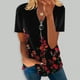 thumbnail image 2 of Blusa informal con cuello en V y manga corta con estampado de verano para mujer con estilo OAVQHLG3B Store  lin121212, 2 of 5