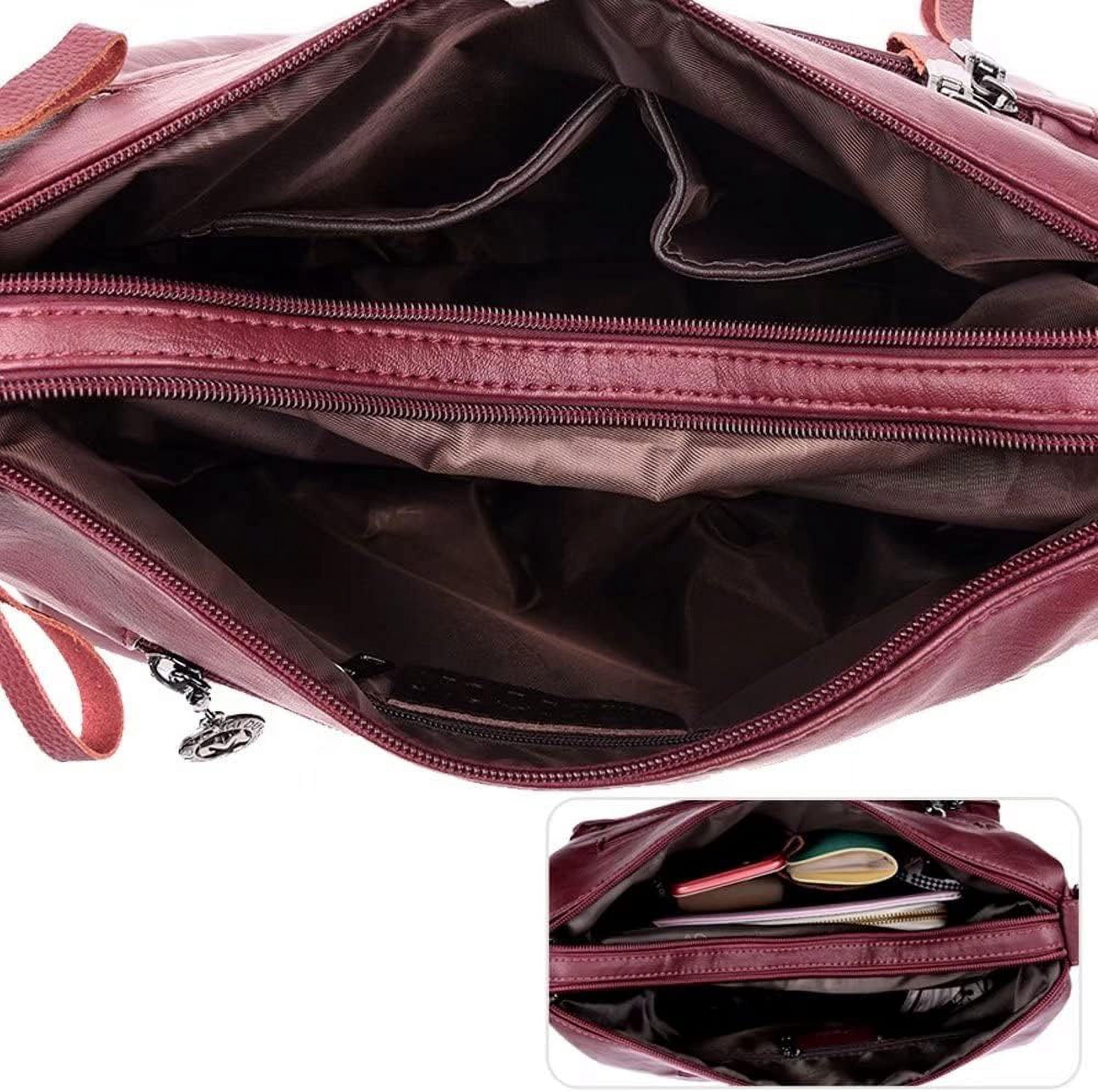 Municipal Shoulder Bag for Women Large Capacity Crossbody Bag PU Leather Satchel Retro Handbag Purse