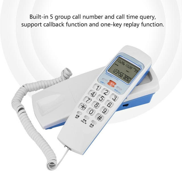Corded Phone, Callback Wired Telephone, Safe FSK/DTMF Office for Home
