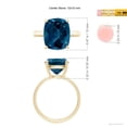 thumbnail image 5 of ANGARA Natural Cushion 5.8 ct London Blue Topaz Cocktail Ring in 14K Yellow Gold for Women (Size-12x10mm) | November Birthstone, Anniversary, Jewelry Gift for Women | Natural London Blue Topaz Ring, 5 of 10