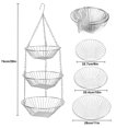 thumbnail image 4 of Bewildely Cesta de fruta colgante de alambre de 3 niveles, cesta organizadora de almacenamiento de verduras de Metal para cocina casera, cestas de soporte Almacenamiento y organización del hogar Bewildely HA007034-00, 4 of 6