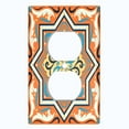 thumbnail image 2 of Metal Light Switch Plate Cover Blue Orange Mandala Star Tile Pattern TIL041, 2 of 13