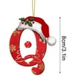 thumbnail image 5 of Luoshdecor 26 Letter Ornaments Christmas Tree Hanging,Cute Xmas Hat Christmas Letter with Gold snowflakes Tree Hanging Decor Xmas Alphabet for DIY Craft Ornaments (Q), 5 of 6