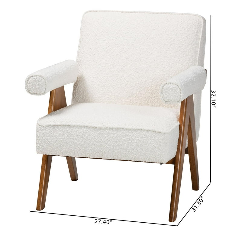Baxton Studio Georgina Japandi Accent Chair, Walnut Brown
