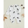 thumbnail image 3 of FEORJGP Toddler Baby Boys One-piece Jumpsuits 0 3M 6M 12M 18M Infant Long Sleeve Bodysuits Bull Print Crew Neck Rompers Newborn Little Boy Fashion Comfy Casual Daily Clothes for Spring Autumn, 3 of 8