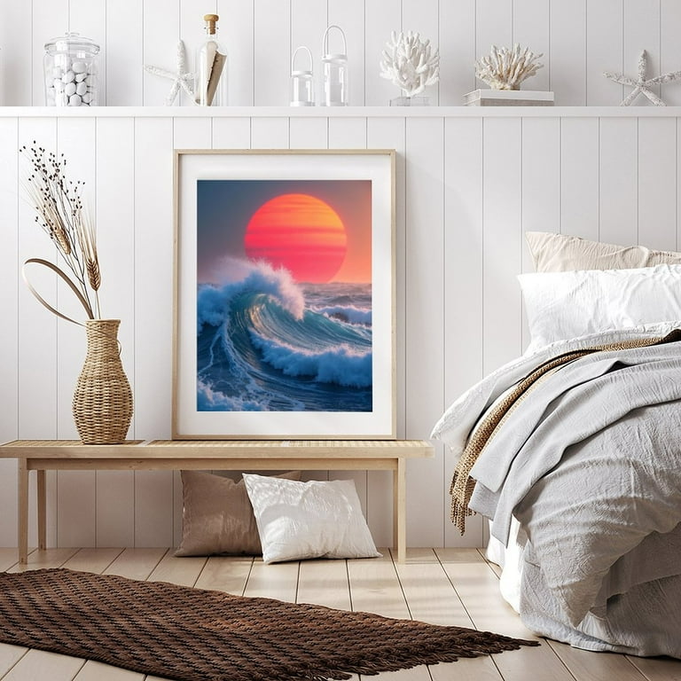 Diamond Art Kit for Adults, Ocean Wave Sunset Tranquility Diamond