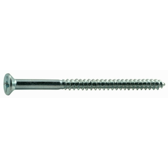 #10 x 3" Zinc Plated Steel Phillips Flat Head Wood Screws
