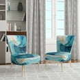 thumbnail image 2 of Designart « Azure Euphony I » Fauteuil d'Appoint Rembourré Bleu Sarcelle Azur - Fauteuil Moderne pour Chambre, 2 of 7
