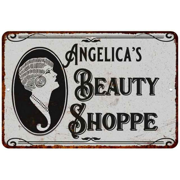 Angelica's Beauty Shoppe Chic Sign Vintage Décor 12x18 Metal Sign 112180021393