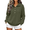 thumbnail image 2 of Maplenight Womens Henley Sweatshirts Waffle Knit Button Up Pullover Sweatshirt Side Slit Long Sleeve Casual Fall Tops, 2 of 6