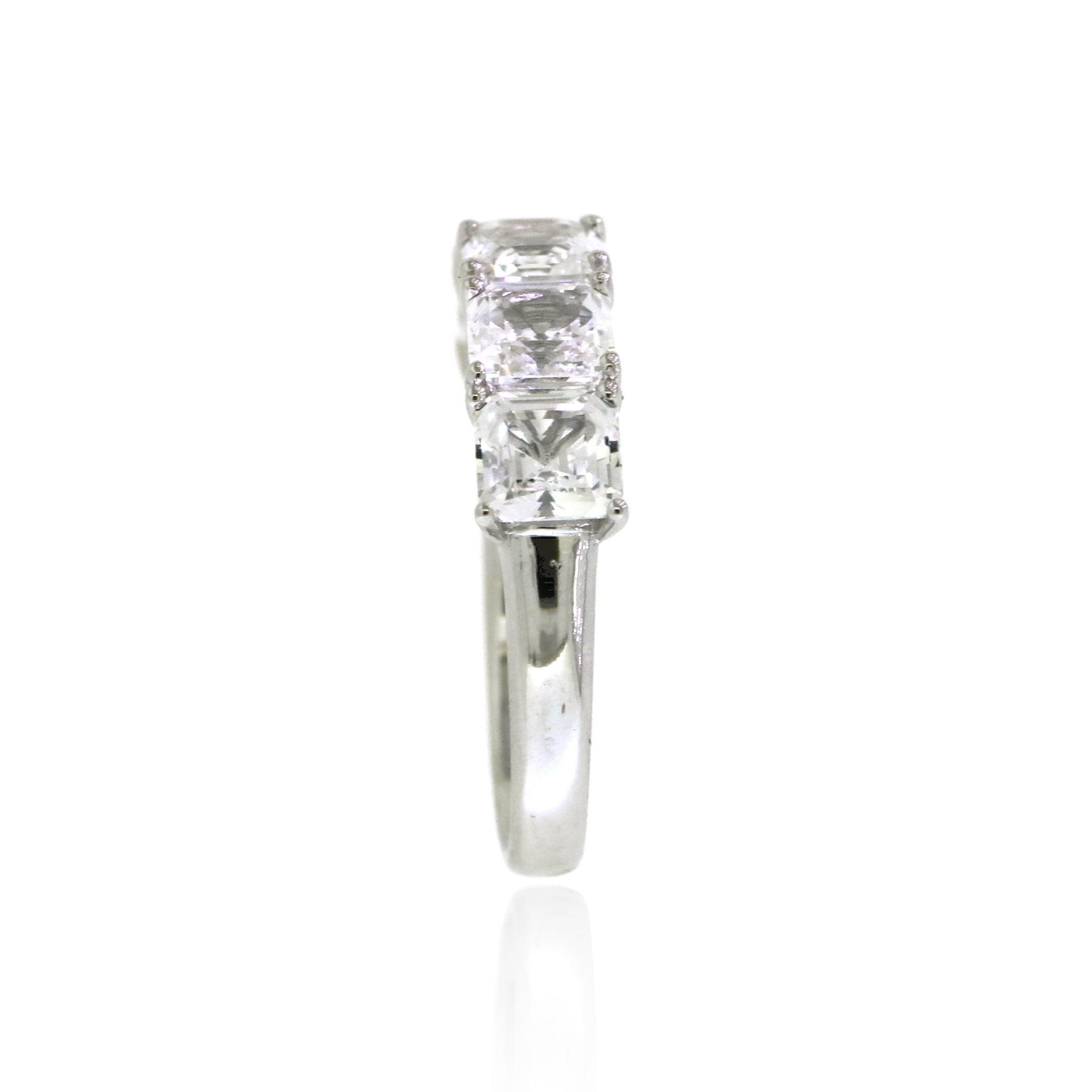 Brilliance 925 Sterling Silver Created White Sapphire Band Ring