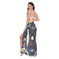 thumbnail image 3 of FORMRS Womens Long Sarong Beach Wrap Semi-Sheer Bikini Skirt Bathing Swimsuit Cover Up, Mystical Owls Pattern, 3 of 7