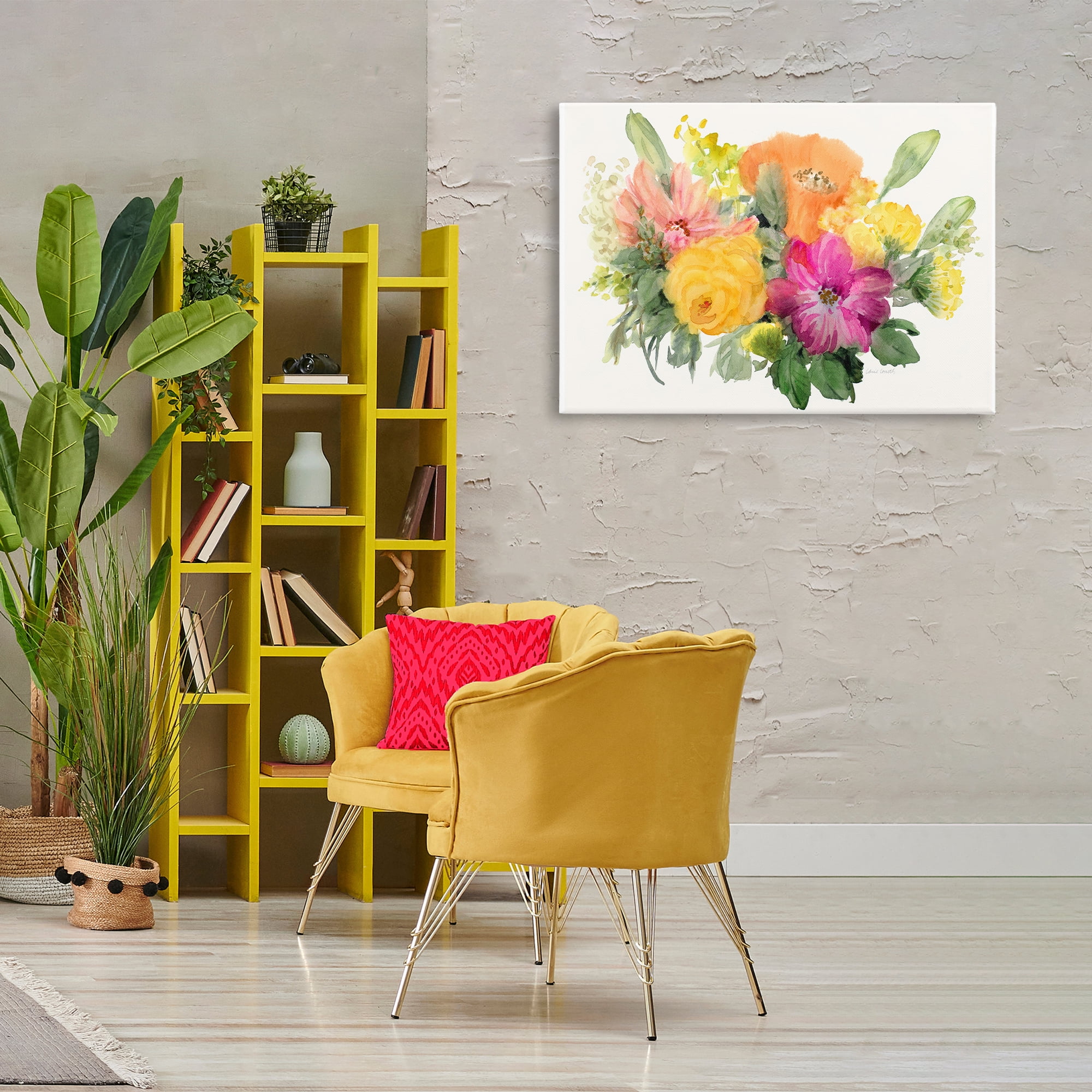 Stupell Industries Bold Bouquet Beauty Botanical & Floral Painting Gallery Wrapped Canvas Art Print Wall Art, 36 x 24
