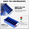 thumbnail image 5 of 75 Drawer Parts Cabinet,75 Slot Parts Cabinet With 165 Lbs Capacity,ABS Plastic Drawers And Iron Frame With Labels,Tool Storage Cabinet For Garage Or Workshop,Blue, 5 of 7