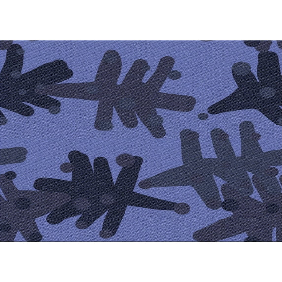 Ahgly Company Indoor Rectangle Patterned Dark Slate Blue Area Rugs, 2' x 3'