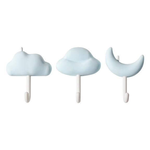 Adhesive Wall Hooks, 3 Pack Strong Load Bearing No Drill Hanging Hooks, Removable Plastic Storage Organizer for Kitchen Bathroom Towels Utensils Bags Keys and Home Accessories