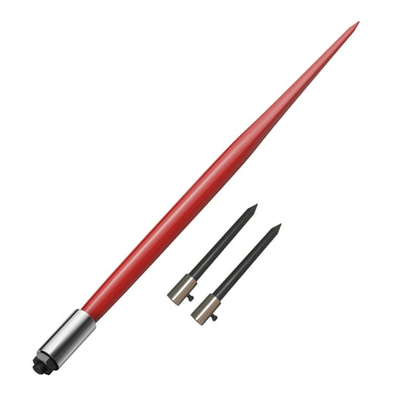 Hay Spear, 49" Bale Spear, Bale Spike Quick Attach Square Hay Bale Spears, Bale Forks, Bale Hay Spike with 2 Stabilizer Spears for Buckets Tractors Loaders, 4500 lbs Capacity