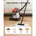thumbnail image 6 of KFFKFF 5.8 Gallon Wet Dry Vacuum, 4 Peak HP Shop Vac with Self-Cleaning, Dual-Filter System, 900W Motor, 1.25in x 7ft Hose, 9.8ft Power Cord, Metal Tank for Jobsite, Workshop, Garage, Home, 6 of 9