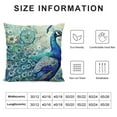 thumbnail image 5 of BCIIG Teal Peacock Throw Pillow Covers   Vintage Watercolor Blue Teal Turquoise Peacock Gifts Microfiber Fabric Decoration Pillowcases Home Sofa Couch Bed Decor Square   Pillow Cases 18x18in, 5 of 5