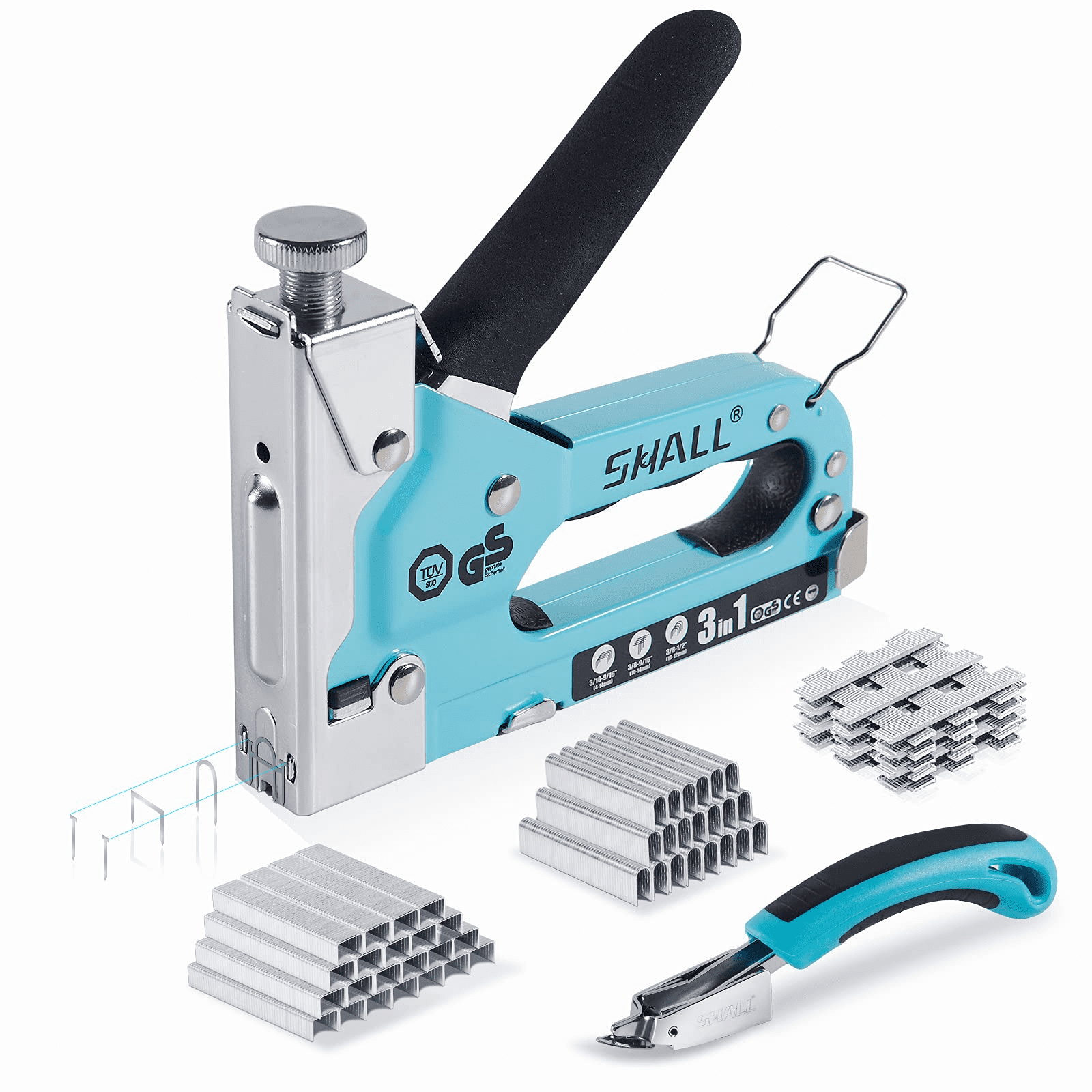 SHALL Staple Gun Heavy Duty, 3in1 Upholstery Staple Gun Kit with 3000